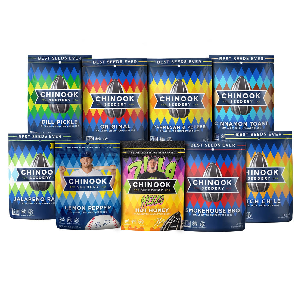 Chinook Seedery front packaging showing variety pack convenience