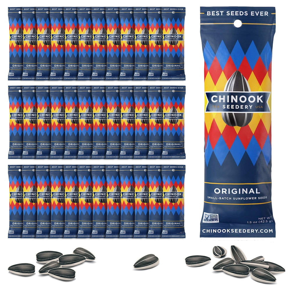 Chinook Seedery front packaging showing 36-pack and single-serve convenience