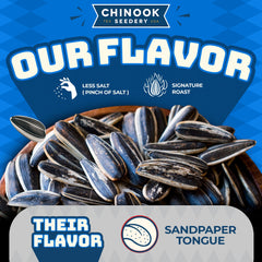 hand holding a 4 oz Chinook Seedery bag illustrating portable snack convenience