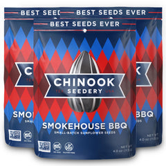 Chinook Seedery front packaging showing Smokehouse BBQ flavor and convenience