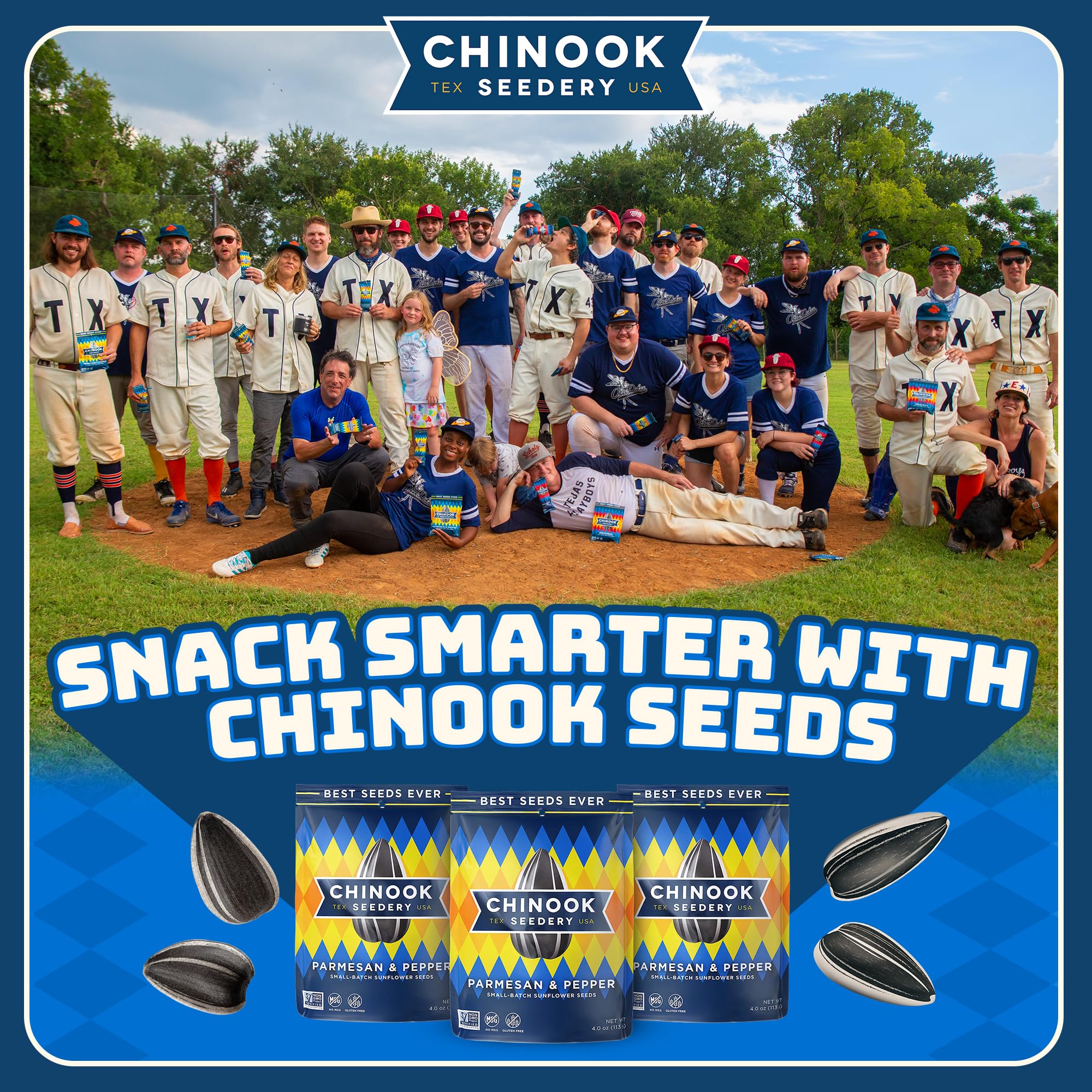 three-pack arrangement of Chinook Seedery bags highlighting variety and gift potential