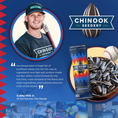 Chinook Seedery 36-pack layout displaying nine flavors and portion control benefits
