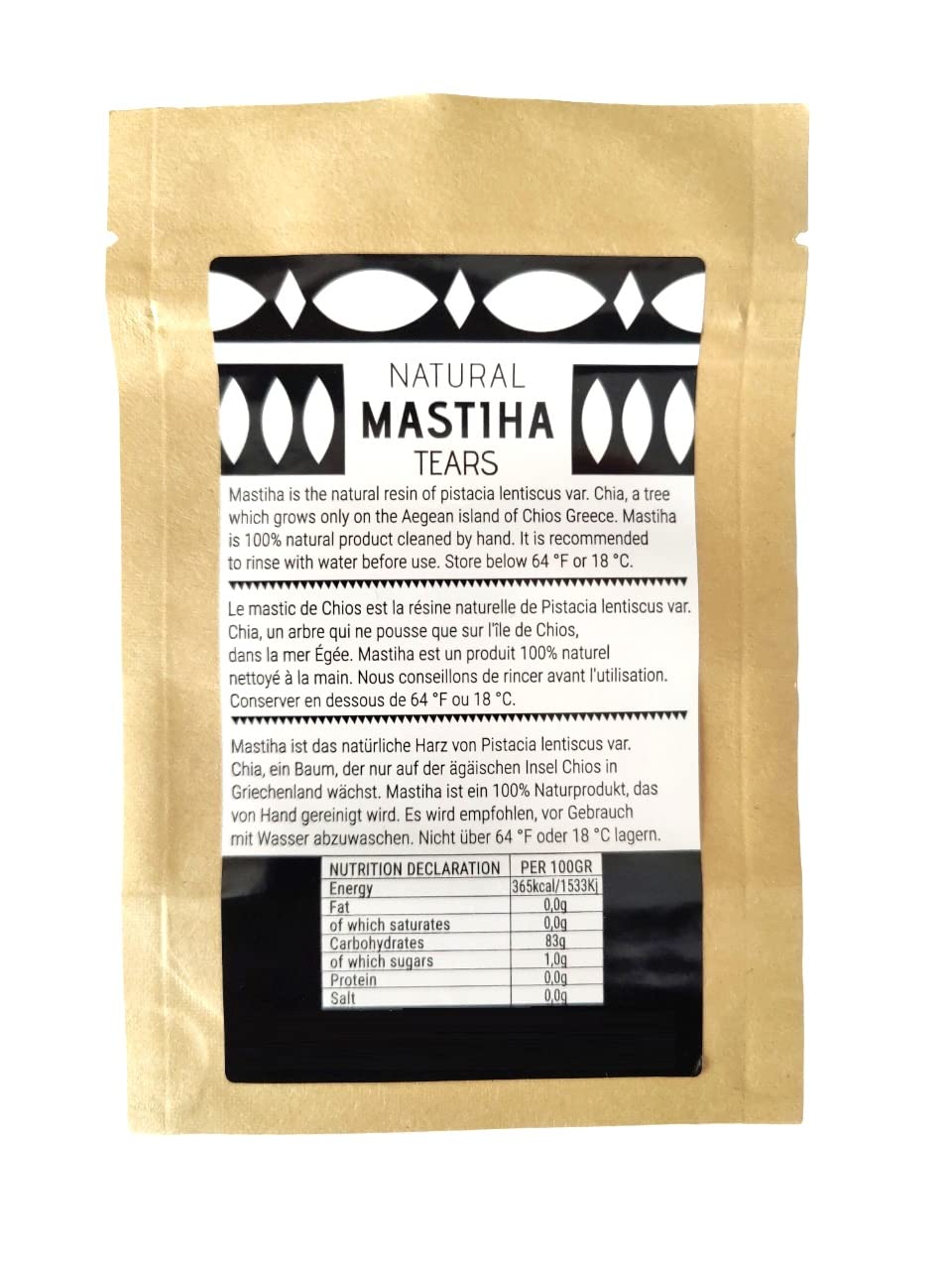 Chios Mastic close-up of medium tears texture highlighting purity and aroma