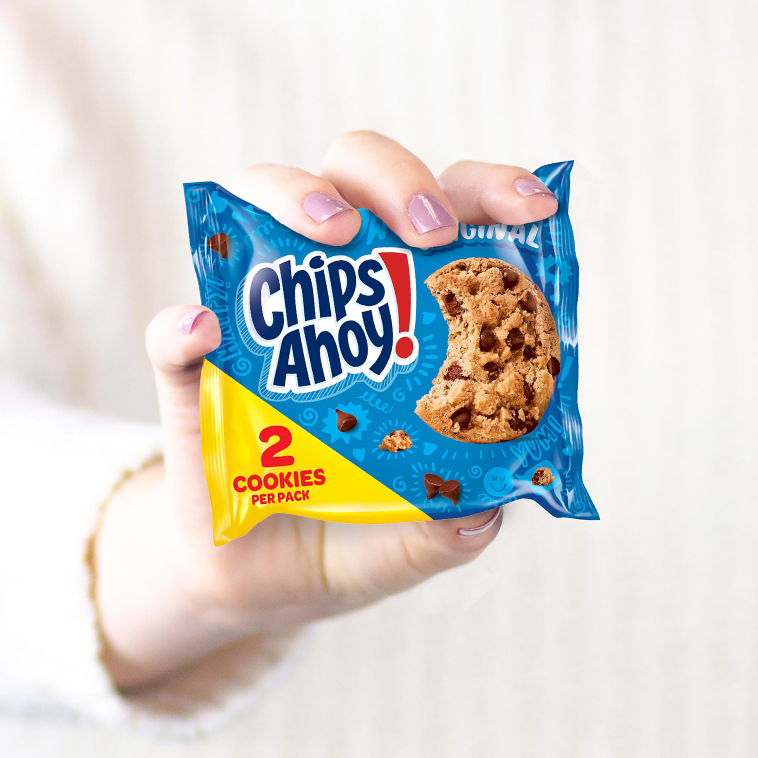 Chips Ahoy! box on kitchen counter conveying pantry-ready convenience