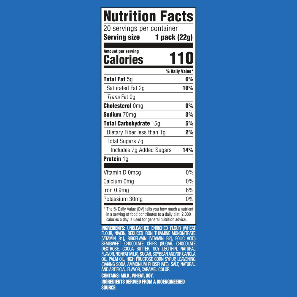 Chips Ahoy! two-cookie pack closeup highlighting portable convenience
