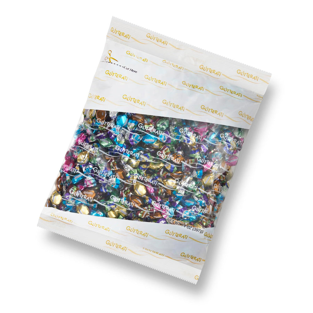 Chipurnoi Glitterati front packaging showing bulk 14 oz pack, convenient for events