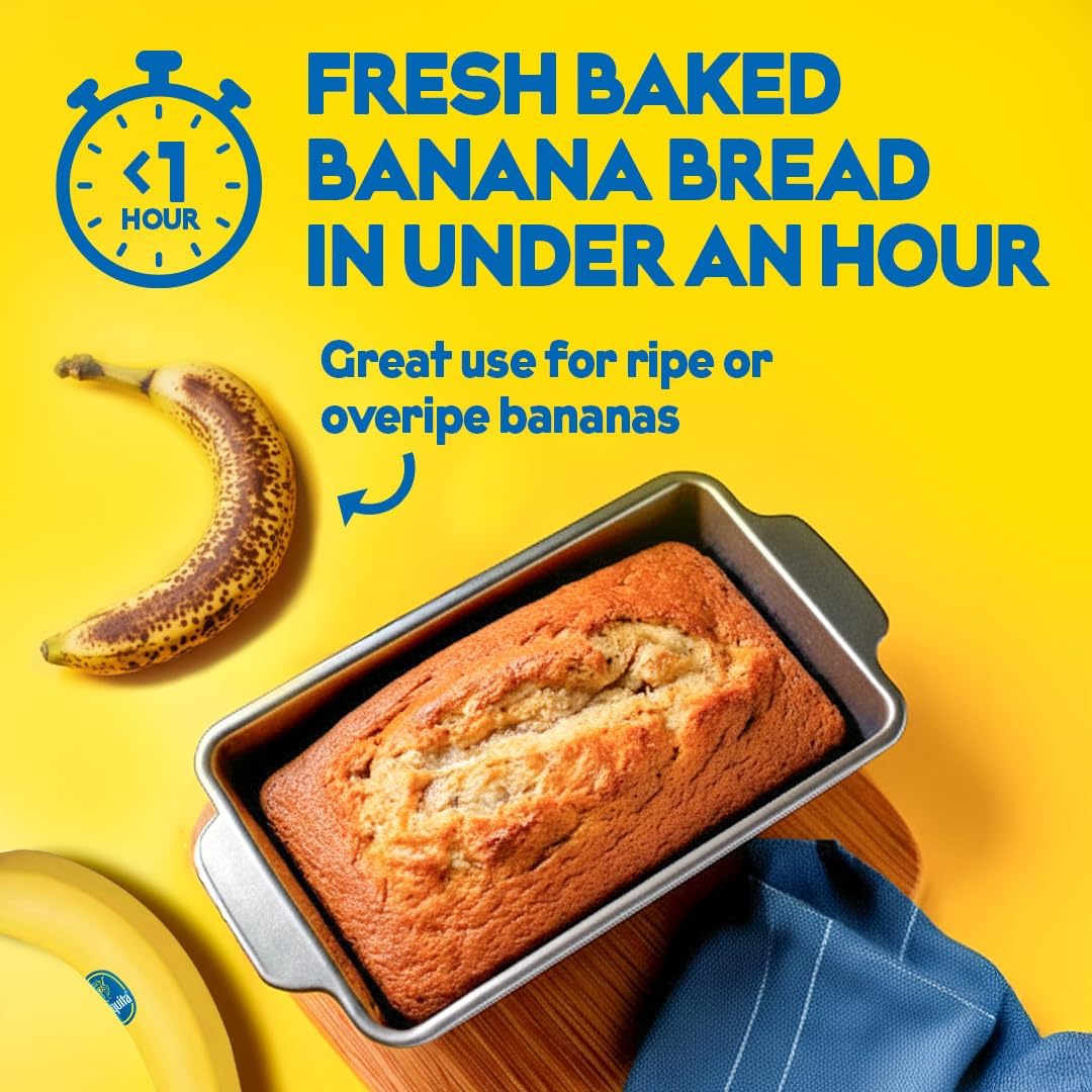 Concord Foods sliced banana loaf from Chiquita mix showing moist crumb and ready-to-serve convenience