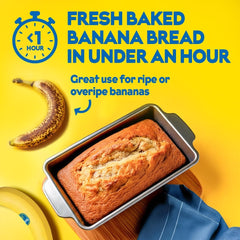 Concord Foods sliced banana loaf from Chiquita mix showing moist crumb and ready-to-serve convenience