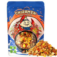 Chiramen front packaging showing product and serving count, convenient pouch benefit