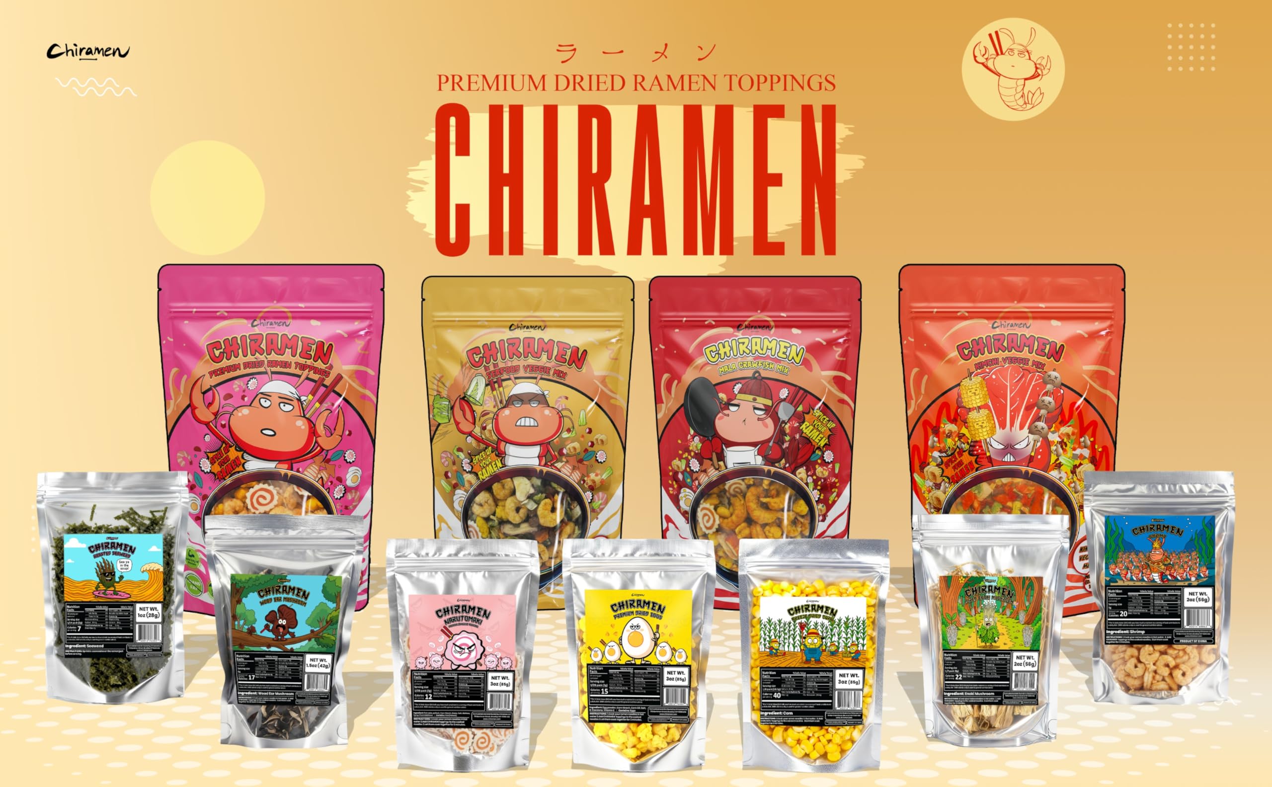 Chiramen garnished ramen bowl portraying fast meal upgrade benefit