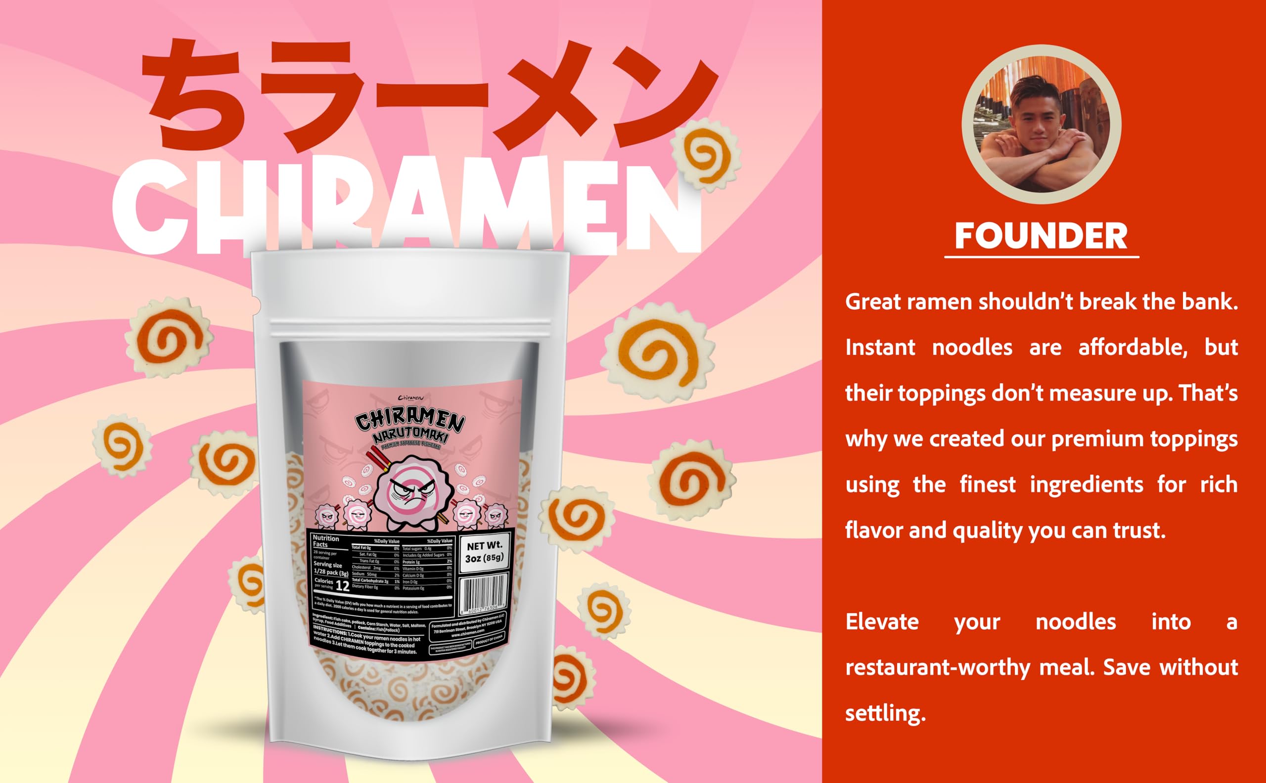 Chiramen texture close-up showing tender, protein-rich seafood interior