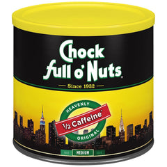 Chock Full o' Nuts front can showing label and recyclable steel benefit