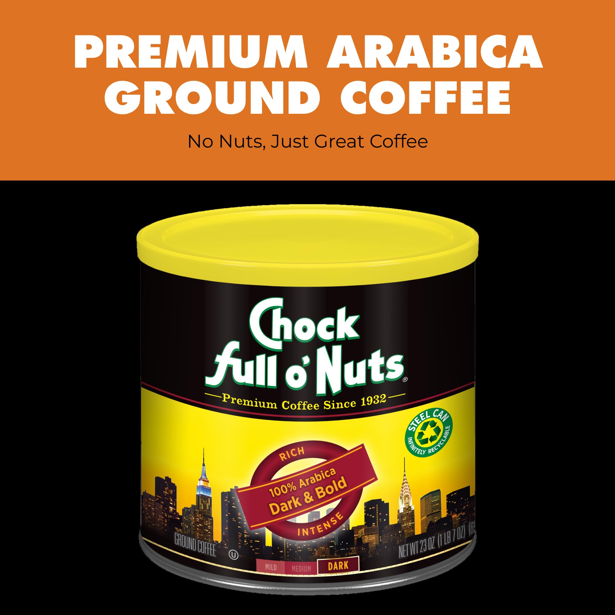 Chock Full o' Nuts ground coffee on spoon demonstrating texture and aroma