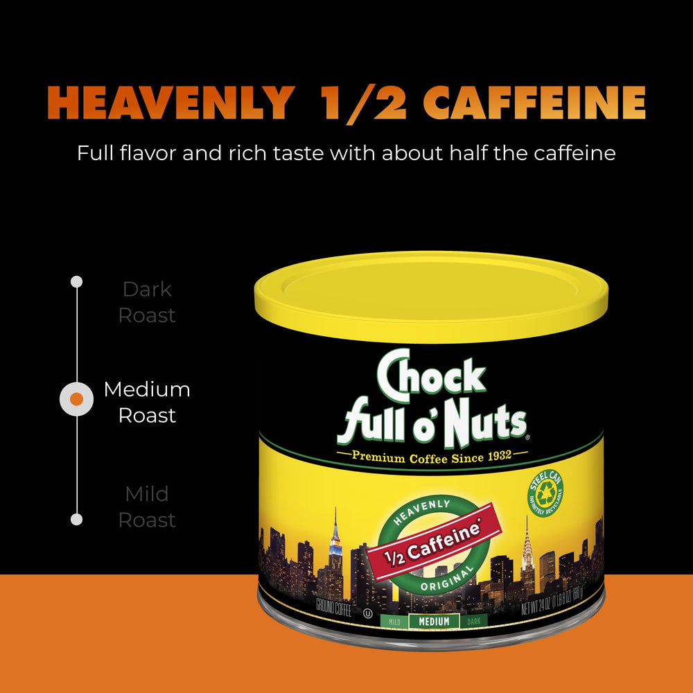 Chock Full o' Nuts ground coffee close-up highlighting smooth texture