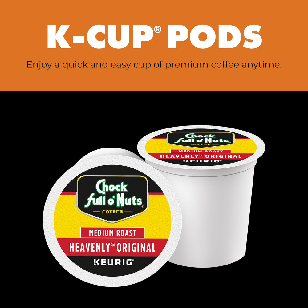 Chock Full o' Nuts poured cup next to box to show scale and consistent portion benefit