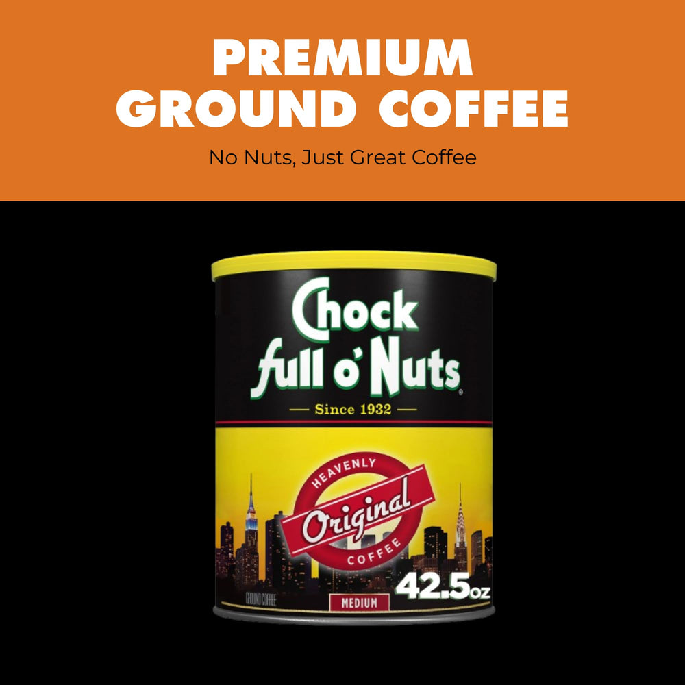 Chock Full o' Nuts pour-over setup with grounds and kettle, demonstrates brewing clarity