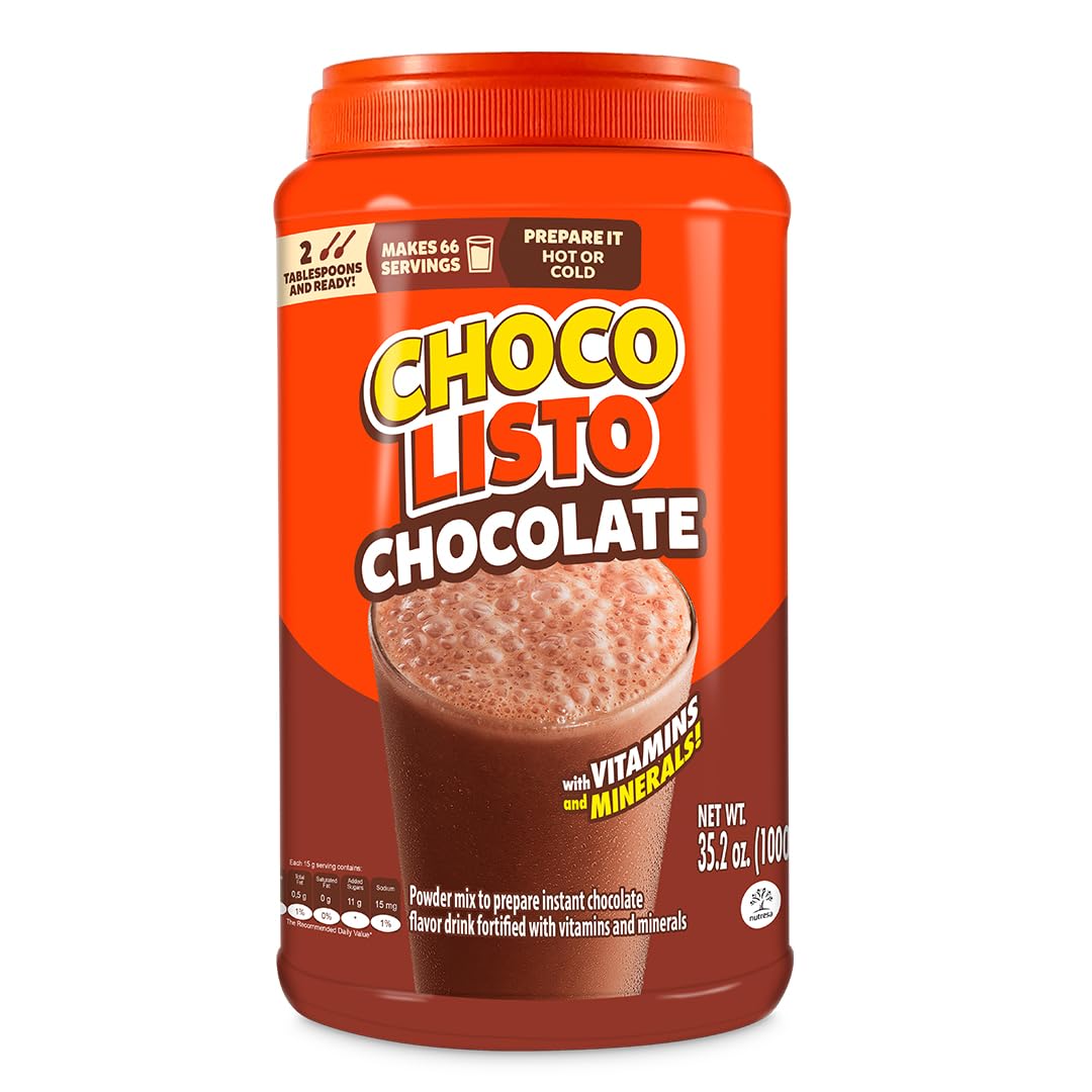 choco Listo front packaging showing canister and branding for quick recognition