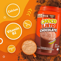 choco Listo powder close-up displaying texture and easy-mix consistency benefit