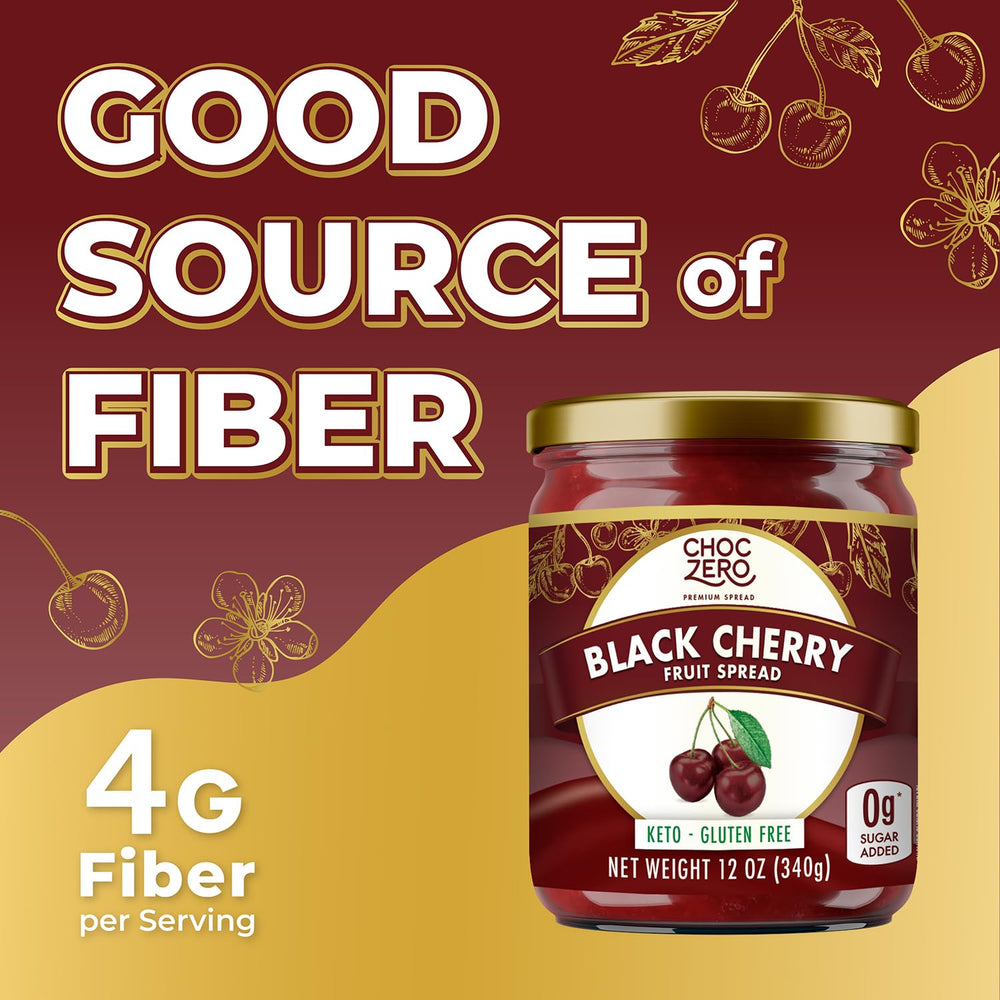 ChocZero cherry jam used as a pastry filling illustrating baking versatility and flavor