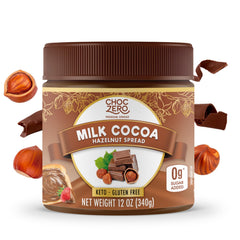 ChocZero jar front label showing product and benefit of sugar free