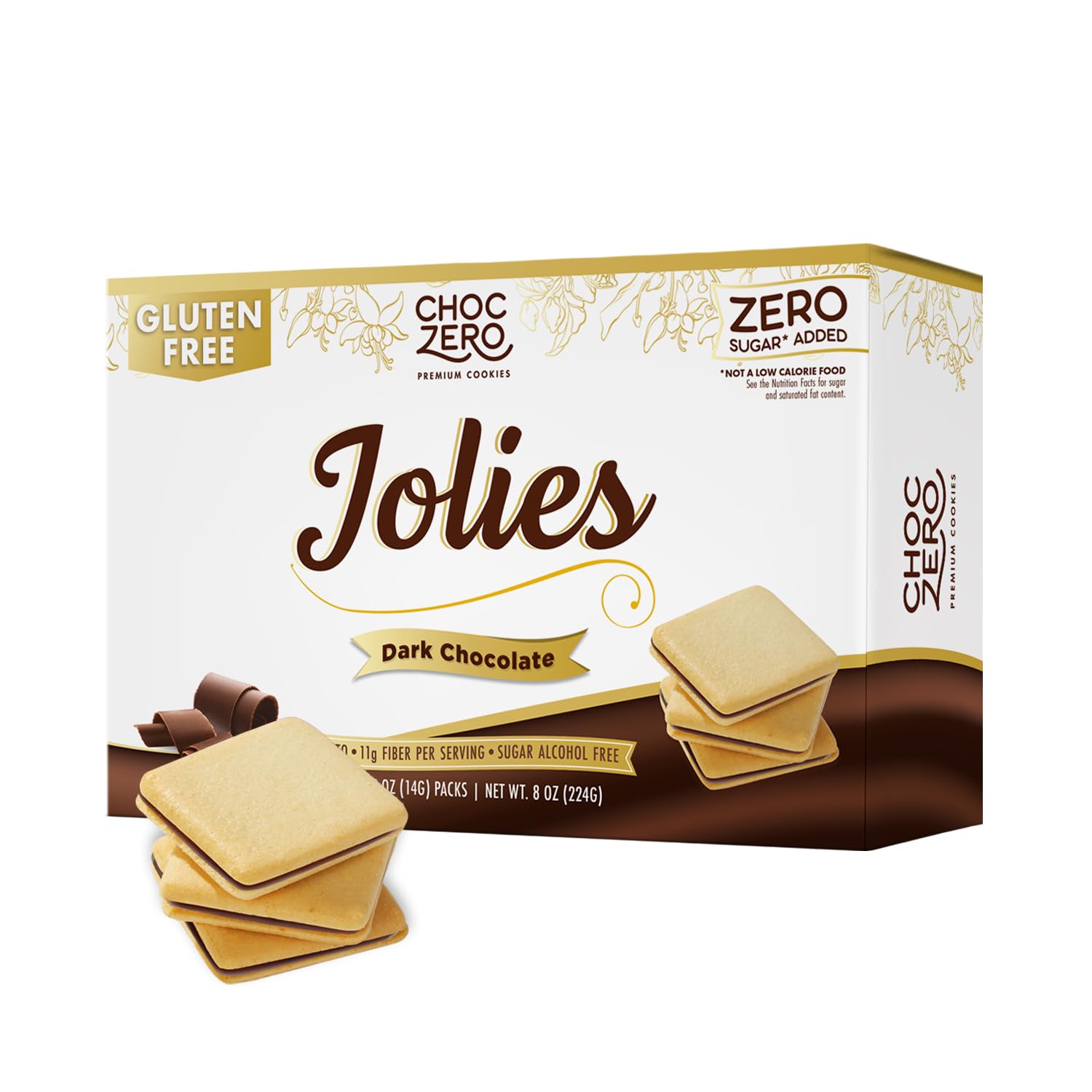 ChocZero front box showing product and benefits on shelf