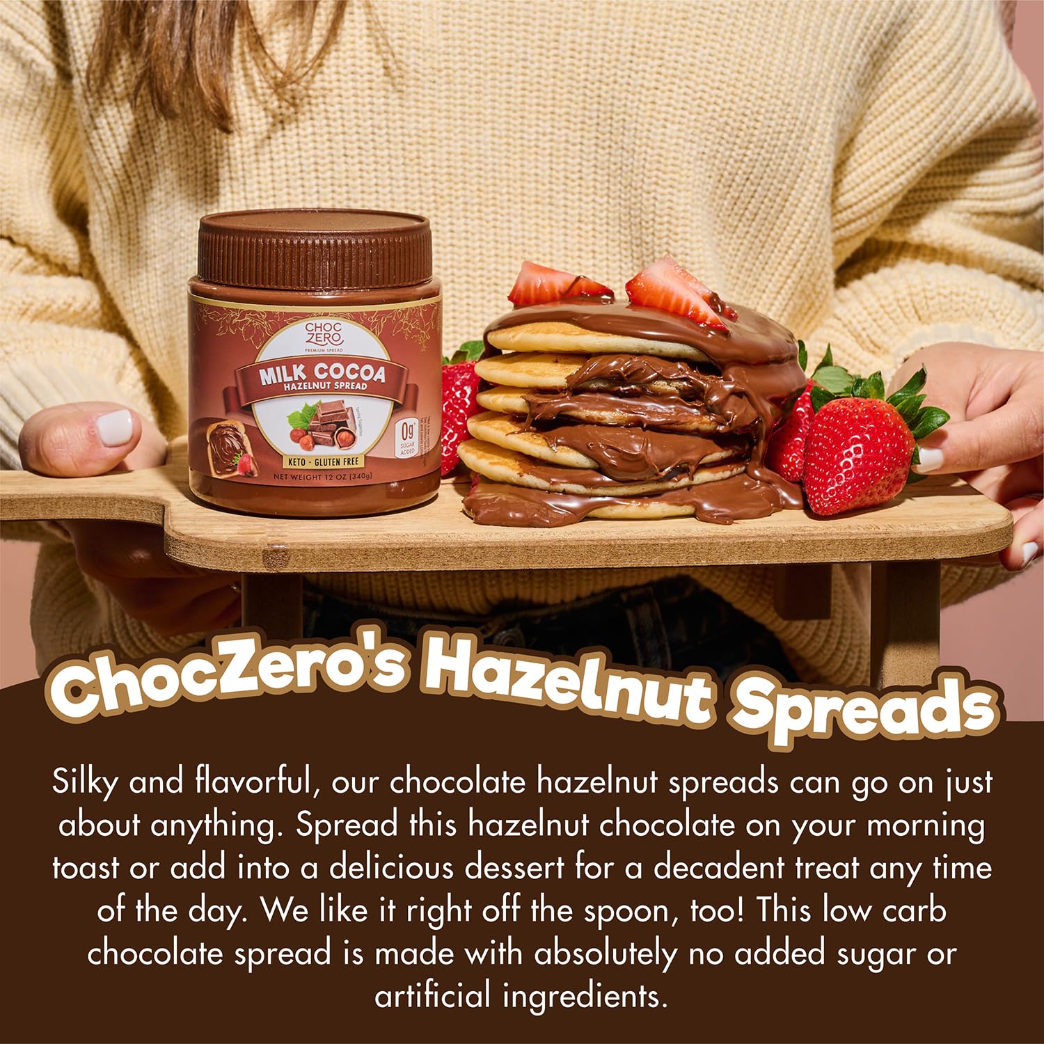 ChocZero jar in kitchen lifestyle scene suggesting versatile usage