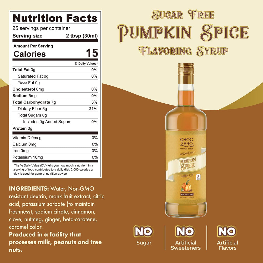 ChocZero syrup pouring into a cup, fast flavoring for coffee and lattes