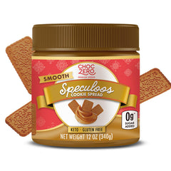 ChocZero jar front view showing label and 12 oz size for clear product ID and appeal