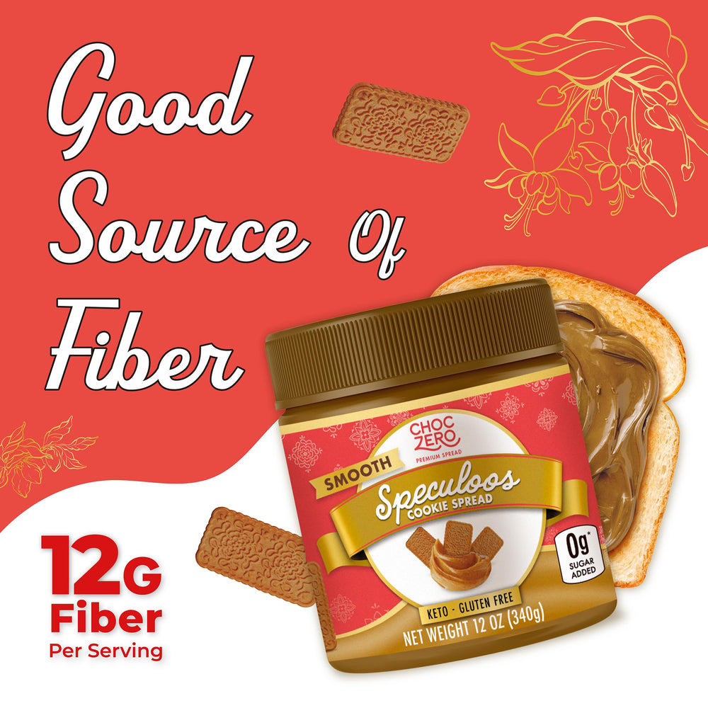 ChocZero spoon portion highlighting serving size and rich cookie butter taste