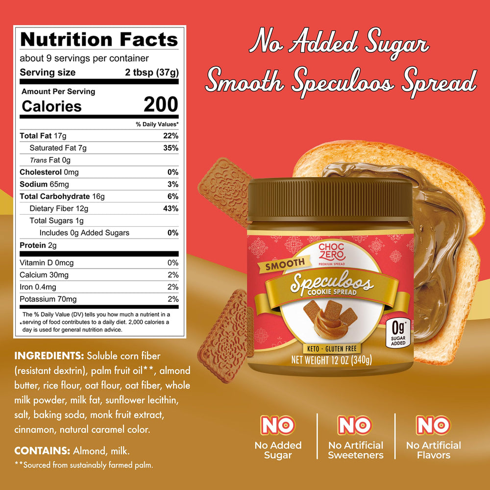 ChocZero smooth speculoos close-up texture showing creamy spreadability for easy use