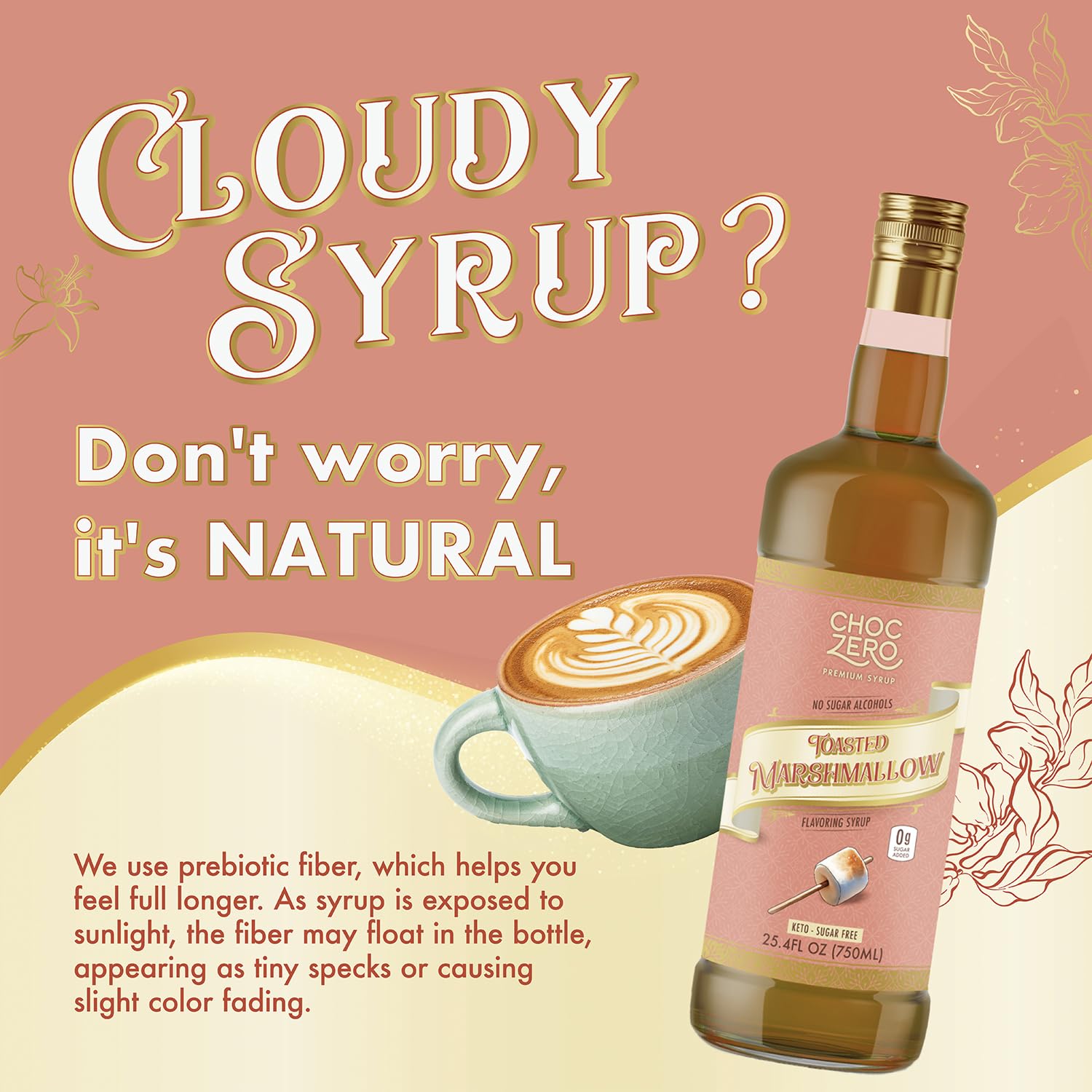 Close-up syrup texture showing ChocZero smooth concentrate for rich flavor