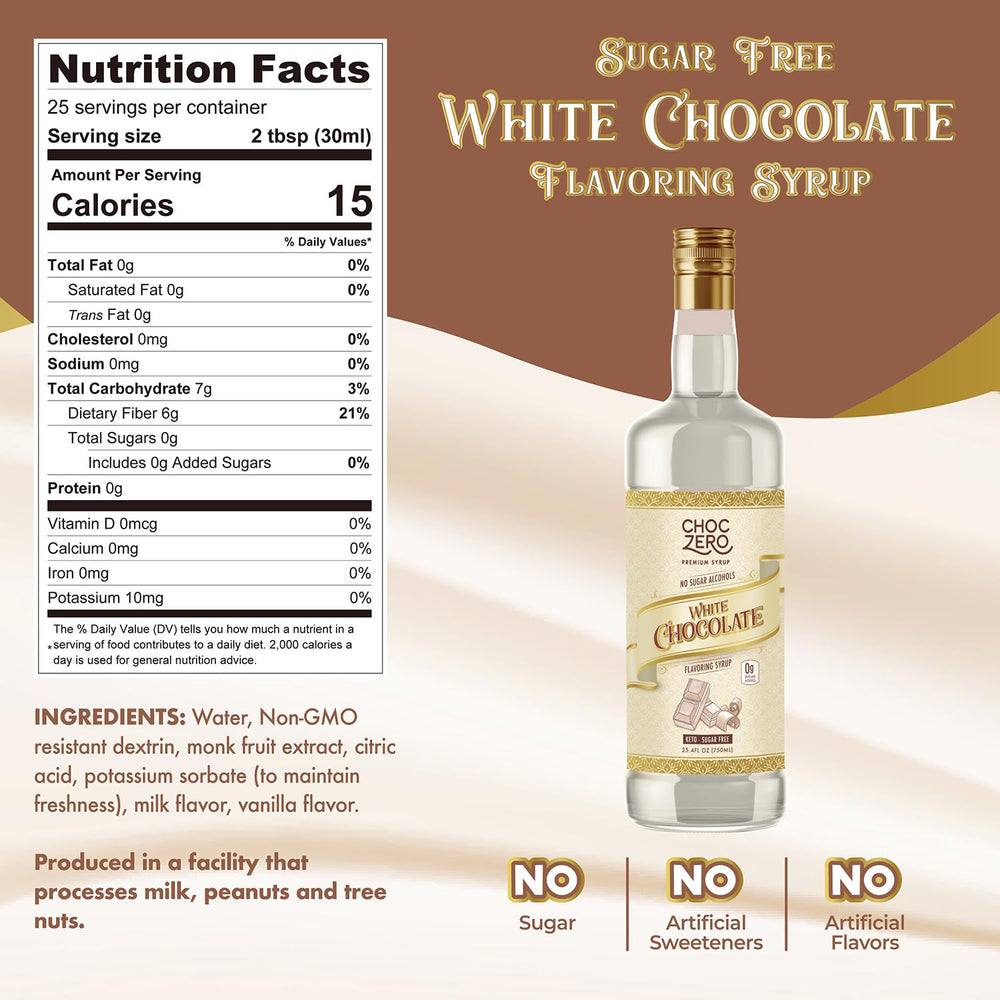 ChocZero syrup poured close-up showing creamy texture and easy pouring for precise use