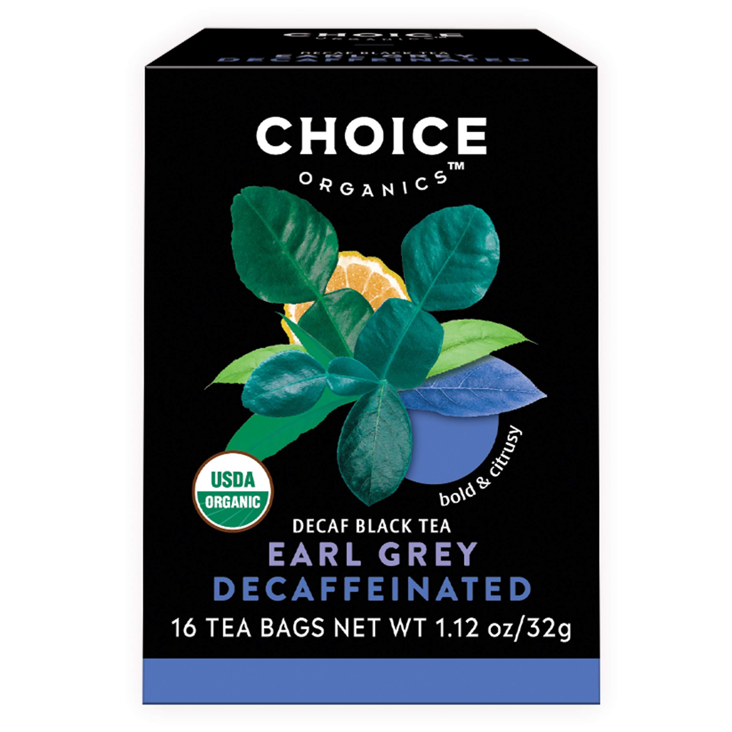 Choice Organic Teas front packaging showing three cartons and product benefits
