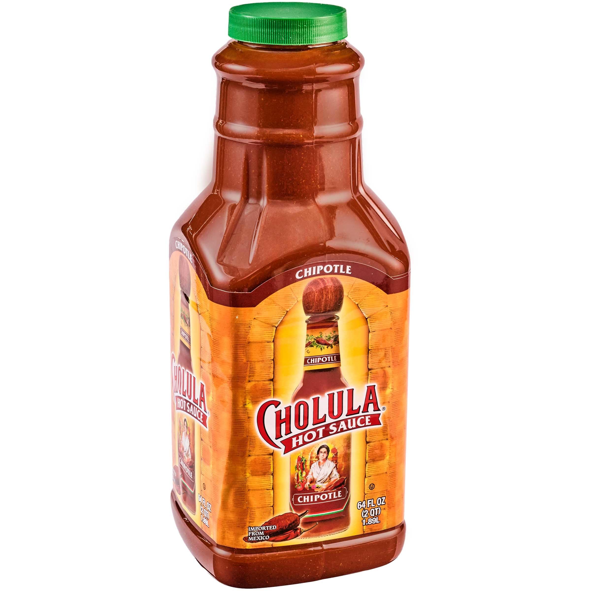 Cholula bottle front packaging showing brand and chipotle flavor benefit: consistent bulk supply
