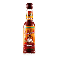 Cholula Chipotle front packaging showing bottle and label with smoky flavor benefit