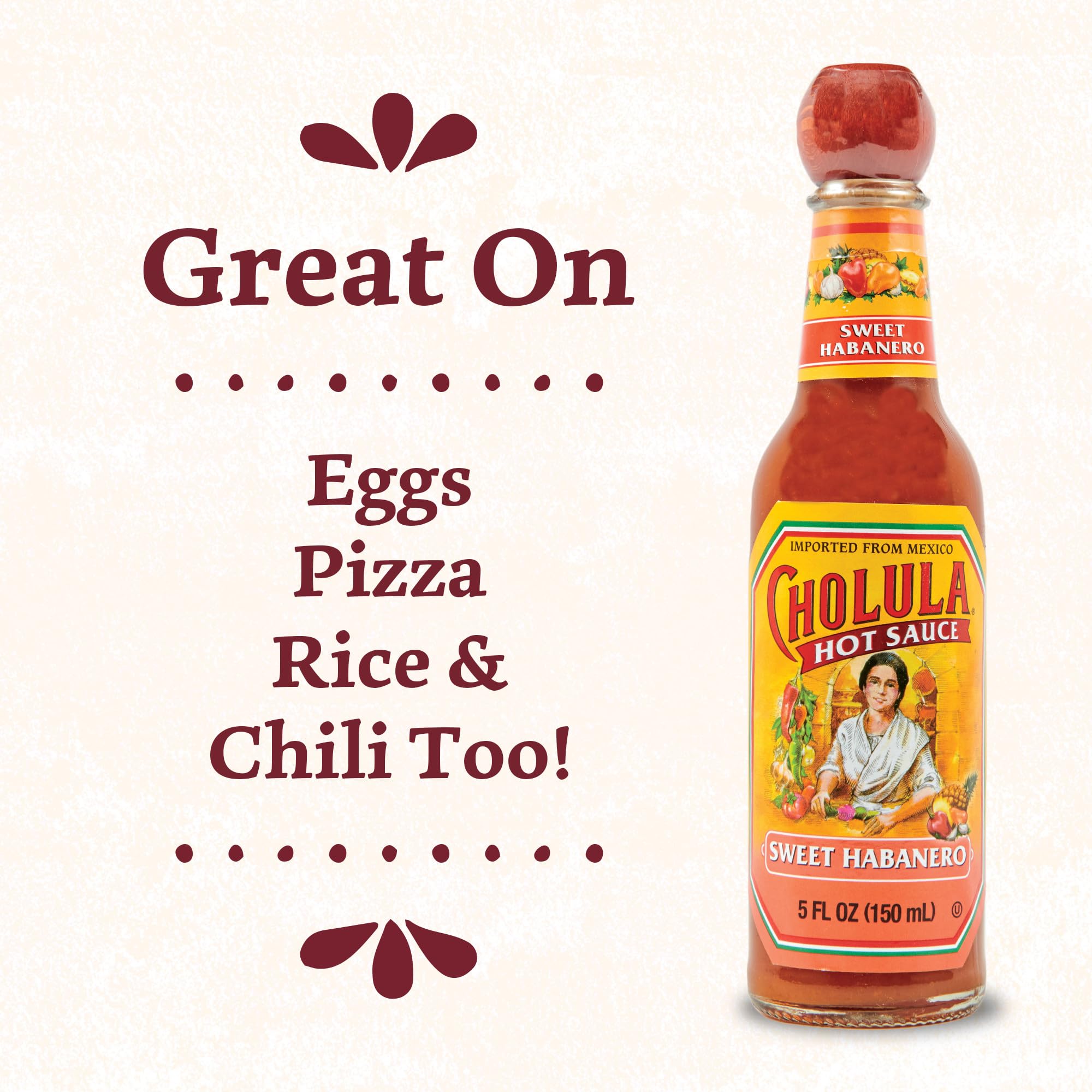 Cholula Green Pepper beside fish tacos for fresh, bright flavor benefit