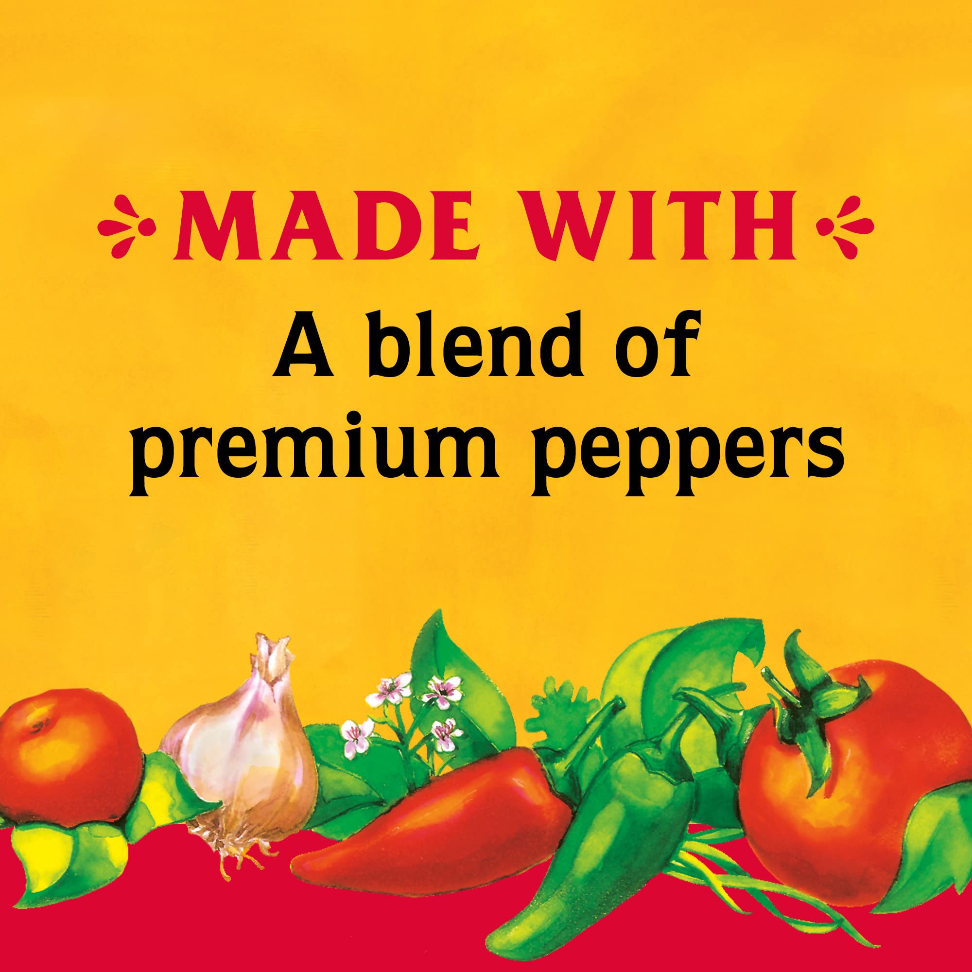 Cholula label ingredients close-up listing peppers and premium spices