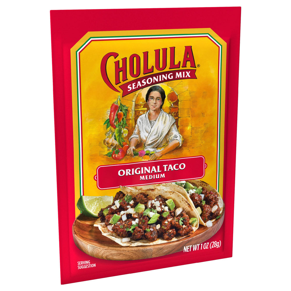 Cholula single packet close-up highlighting convenient single-use portion