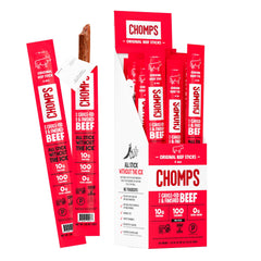 Chomps front packaging showing 24-count box and clear branding benefit portability