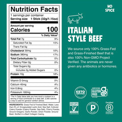 Chomps open Italian Beef stick closeup highlighting ready-to-eat protein