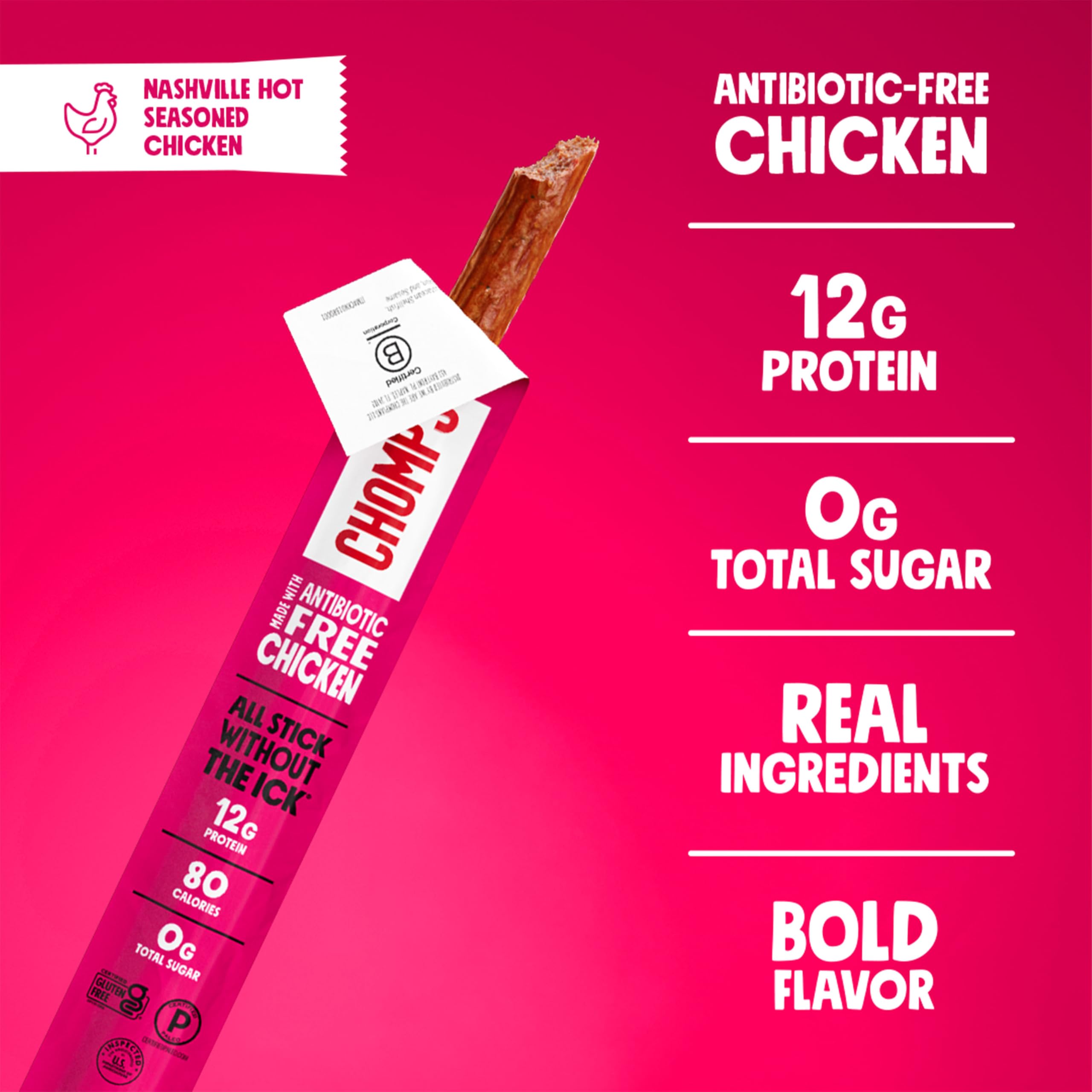 Individually wrapped Chomps stick portable packaging for on-the-go fuel