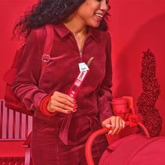 Chomps stick bite action showing ease of eating and portable energy boost