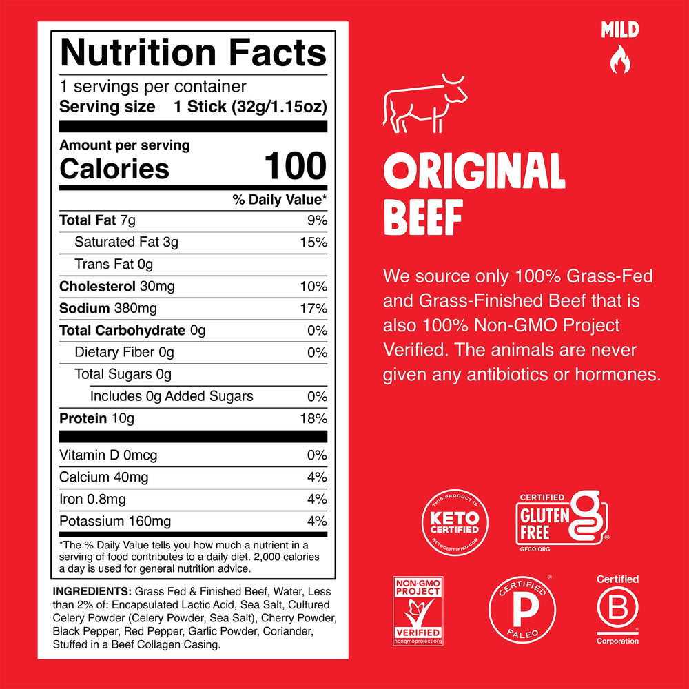 Chomps single stick close-up displaying texture and savory appeal for quick protein