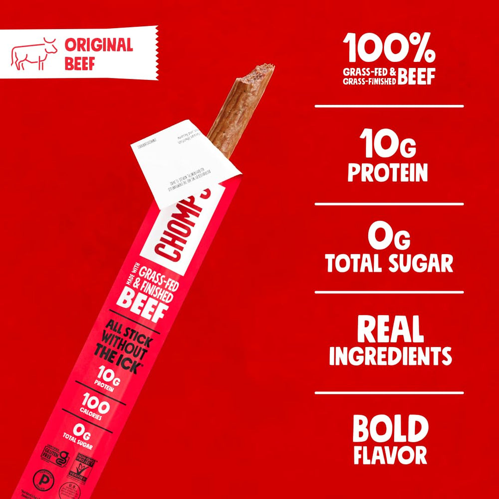 Chomps texture detail showing meat fiber and seasoning for authentic beef taste