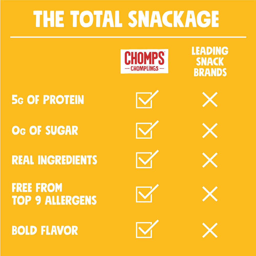 Chomps stick held in hand, illustrating pocket-sized portion benefit
