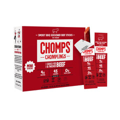 Chomps front packaging showing 24ct box and branding, clear convenience