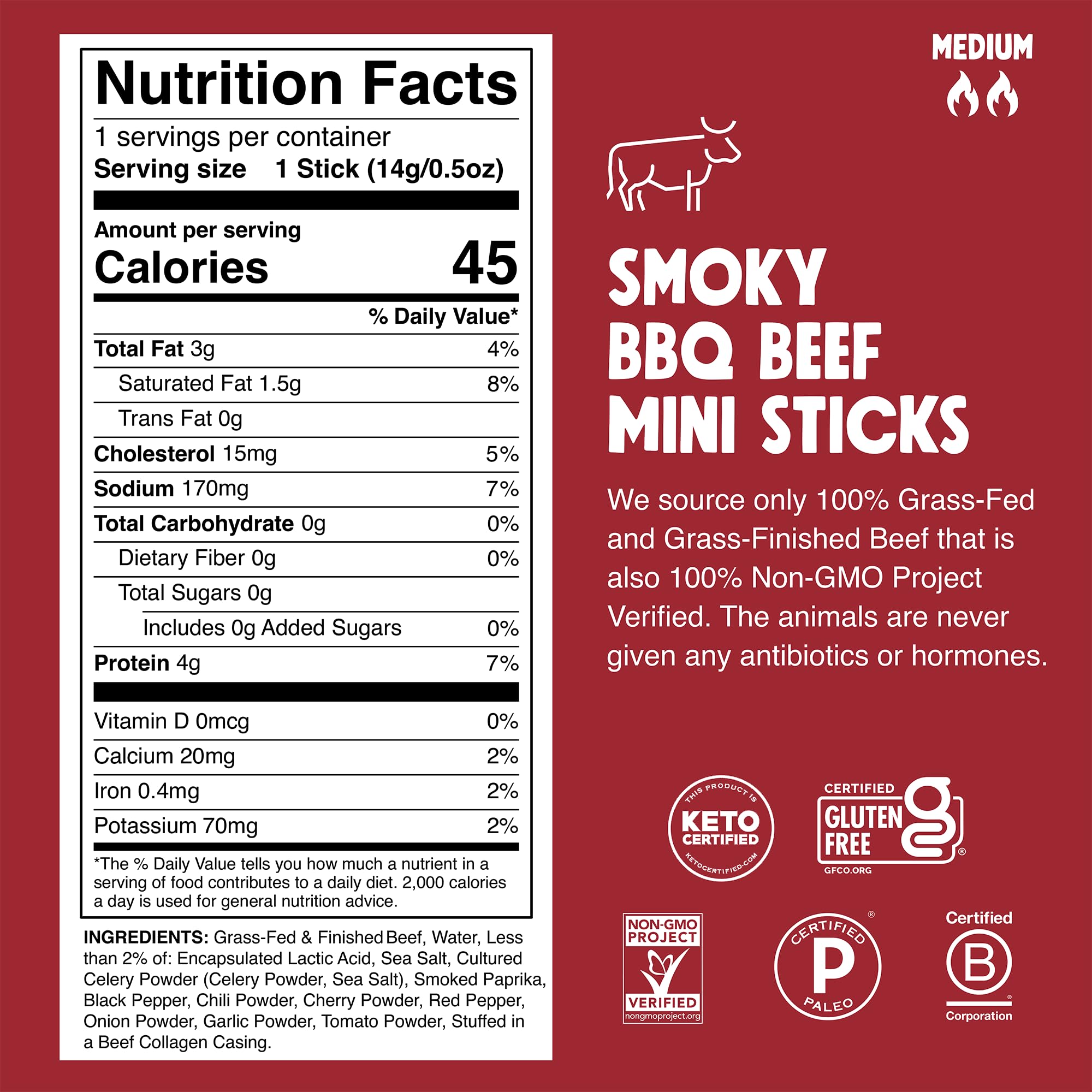 Chomps single Smoky BBQ stick close-up showing wrapper and portion