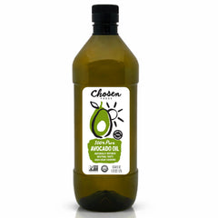Chosen Foods bottle front view showing label and size, highlights versatility