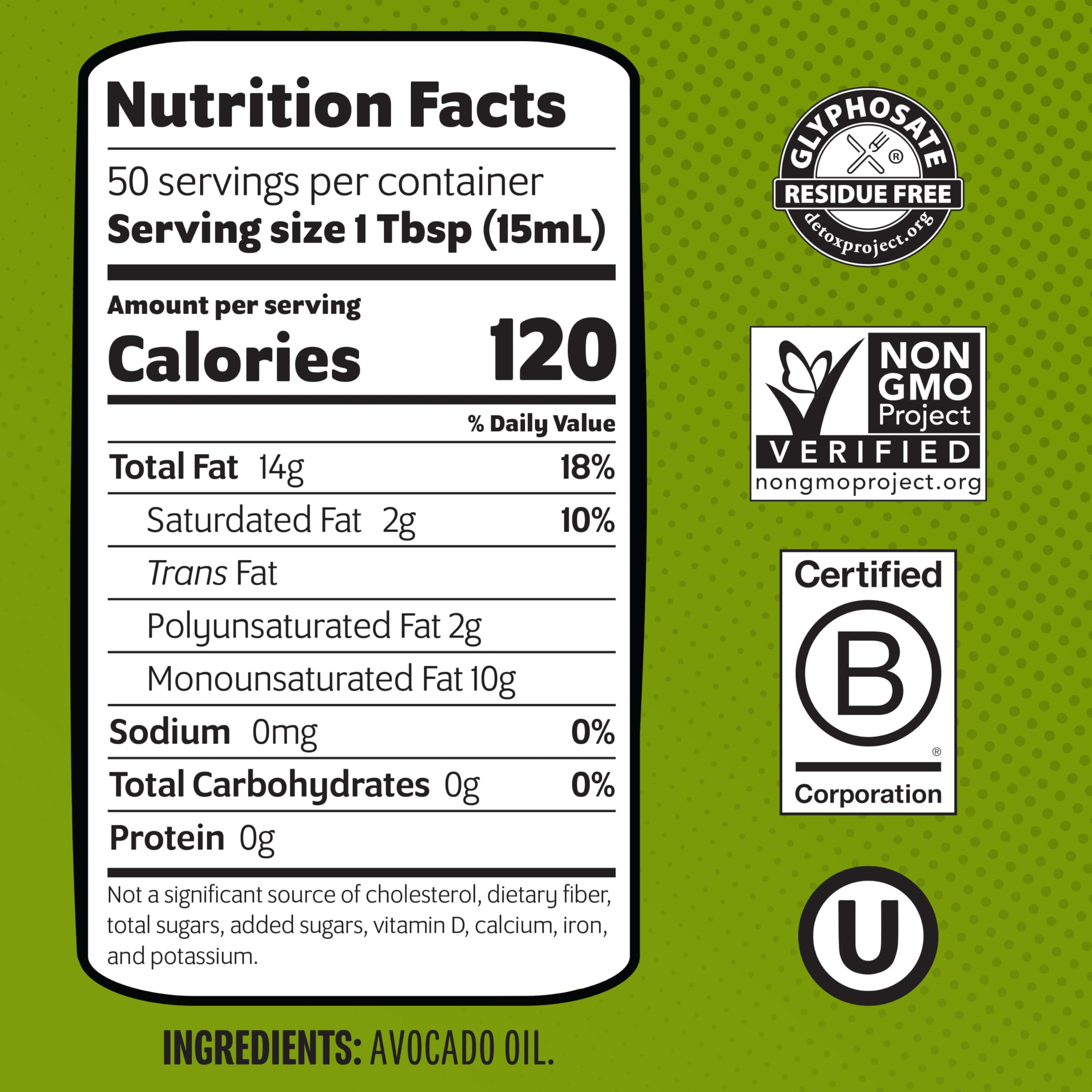Chosen Foods label close-up highlighting purity claims and ingredient transparency