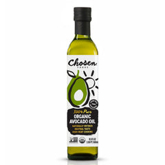 Chosen Foods front bottle showing organic label and clear packaging benefit clarity